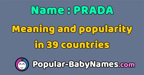 Prada: Name Meaning, Popularity and I